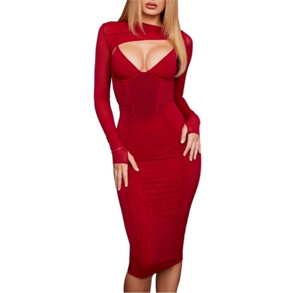 House of CB Red Beatrice Dress